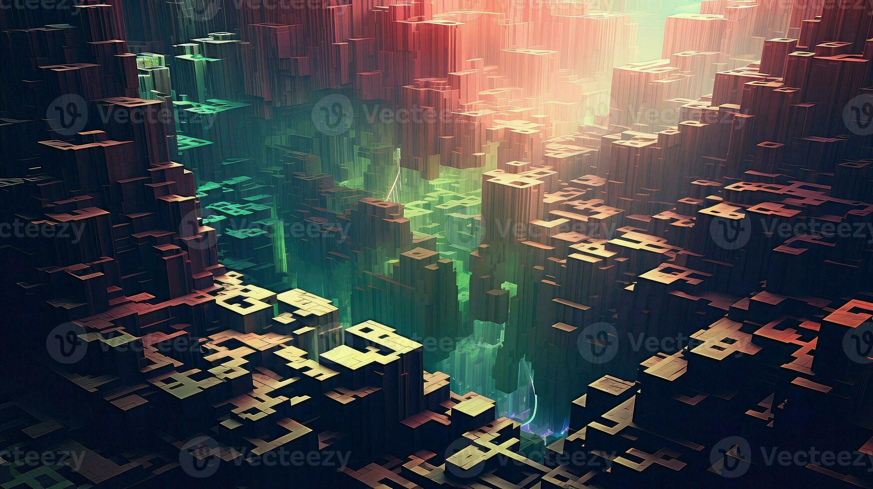 background voxel data flow ai generated photo