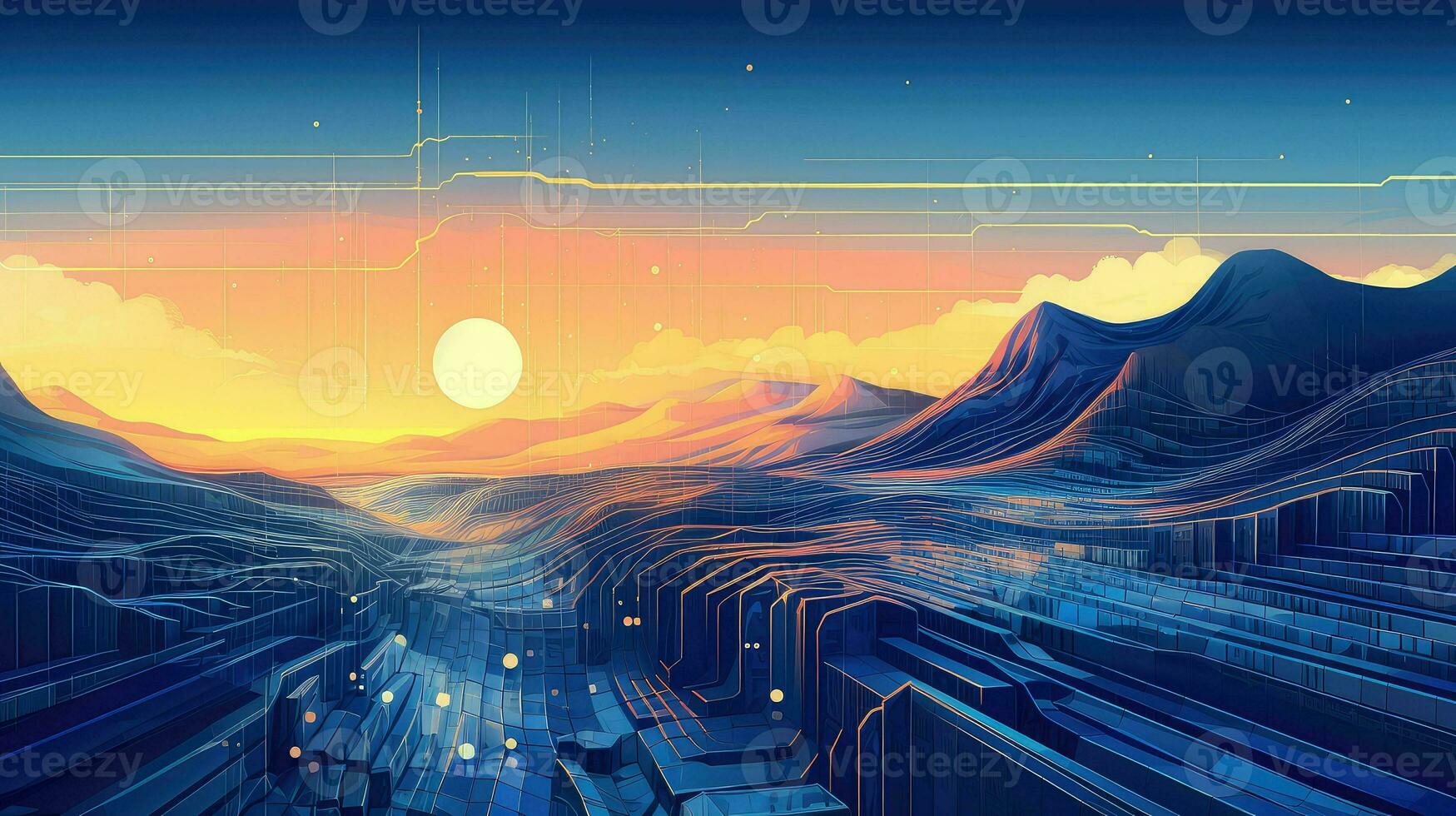 technology futuristic data stream ai generated photo