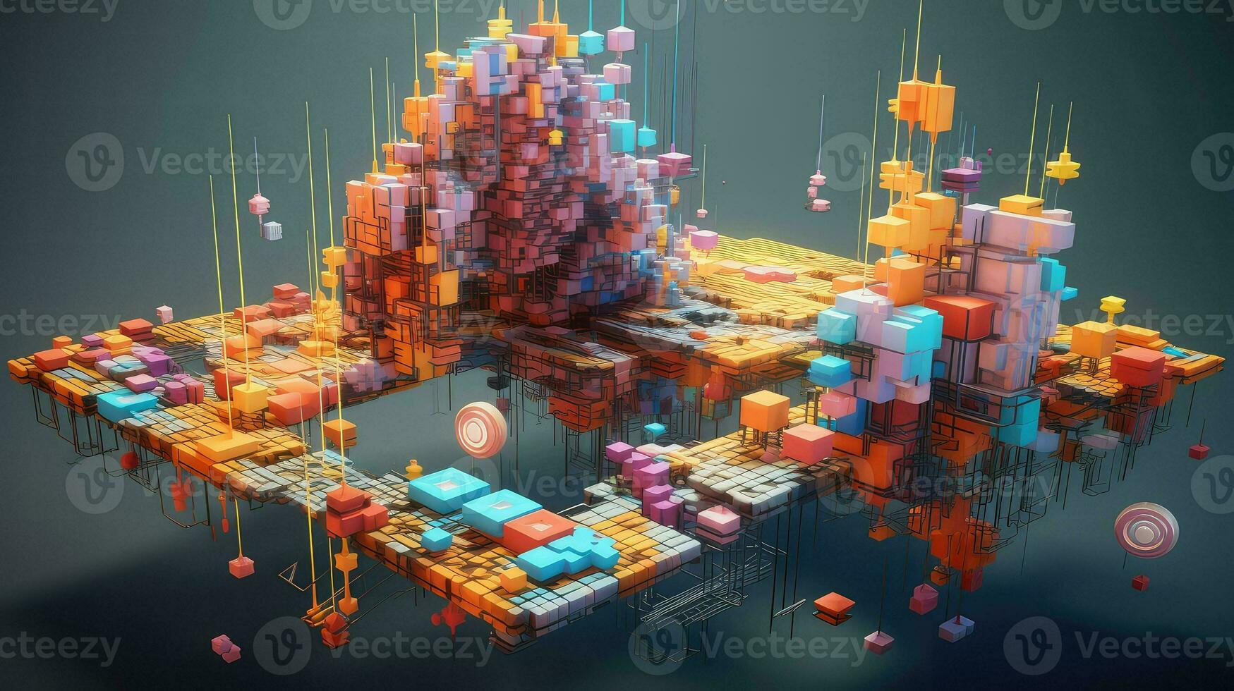 design voxel nano structure ai generated photo