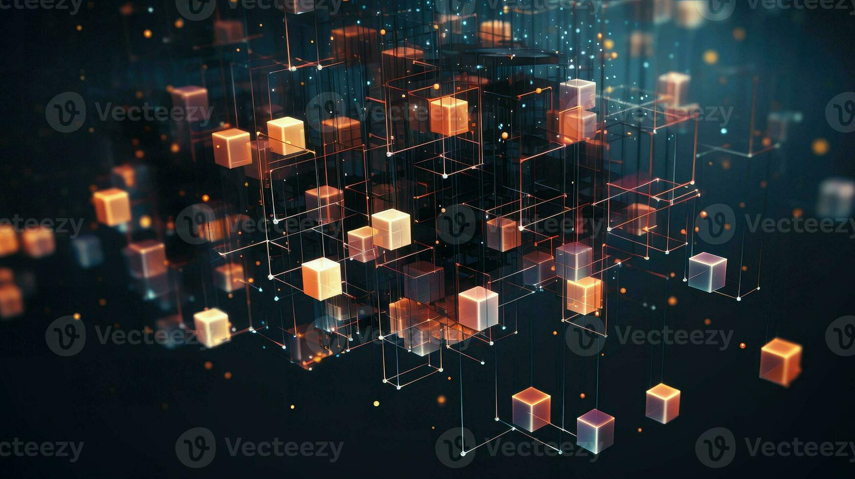 abstract voxel data flow ai generated photo