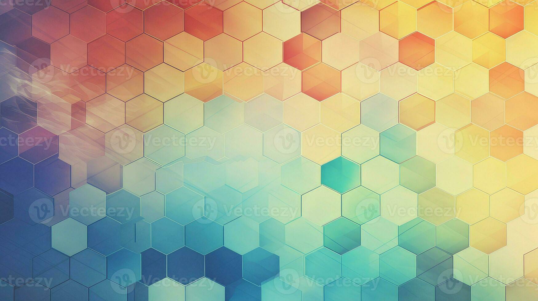 geometric hexagon grid network ai generated photo