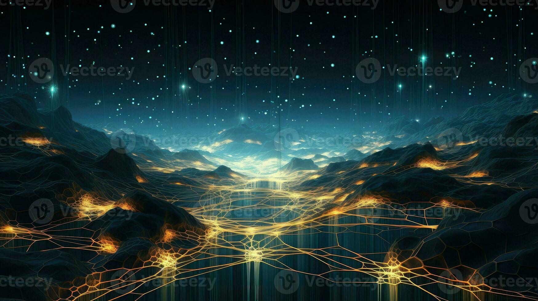 system digital data flow ai generated photo