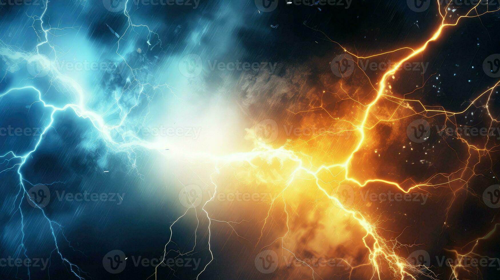 energy lightning collision powerful ai generated photo