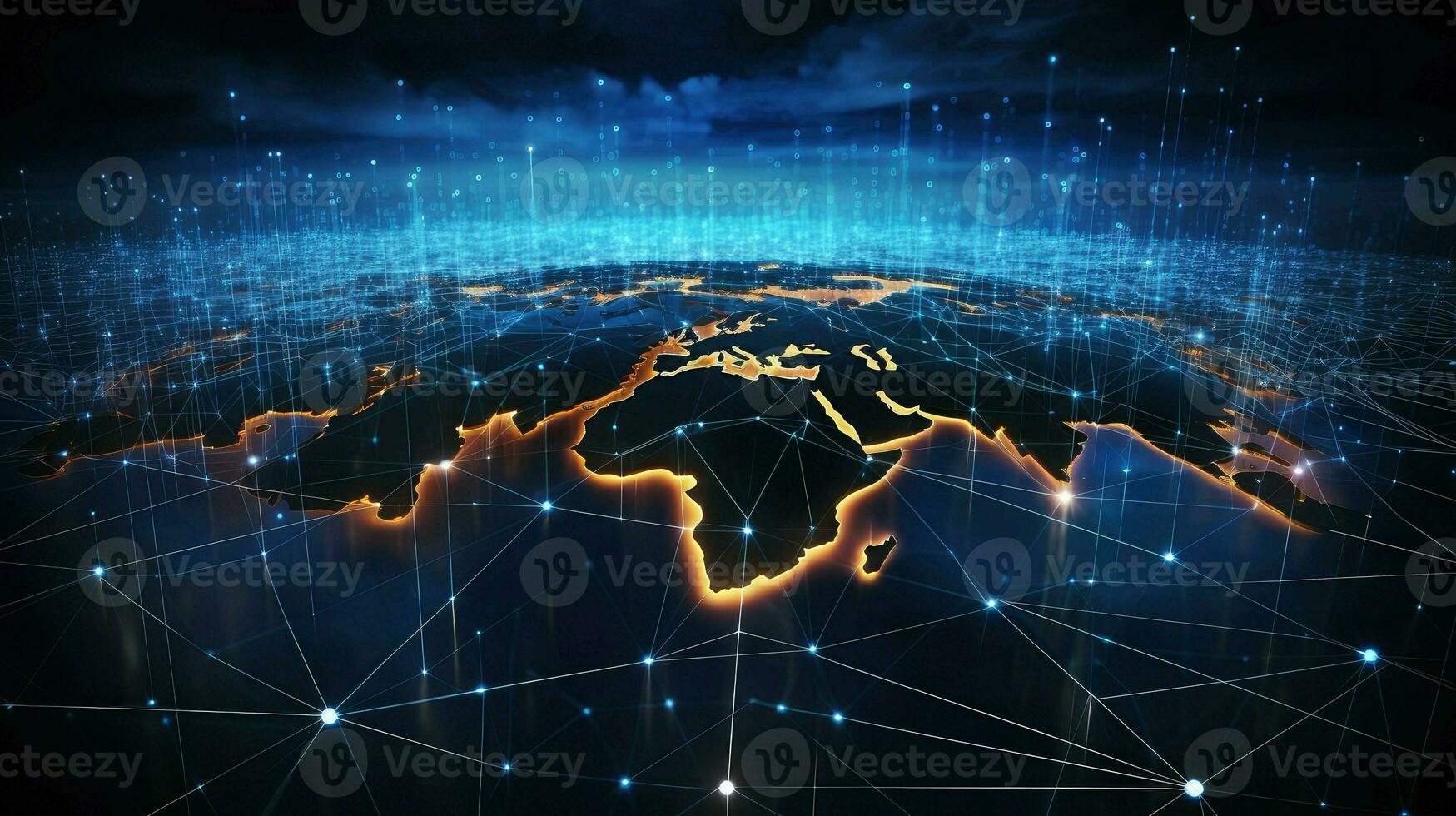 network digital data flow ai generated photo