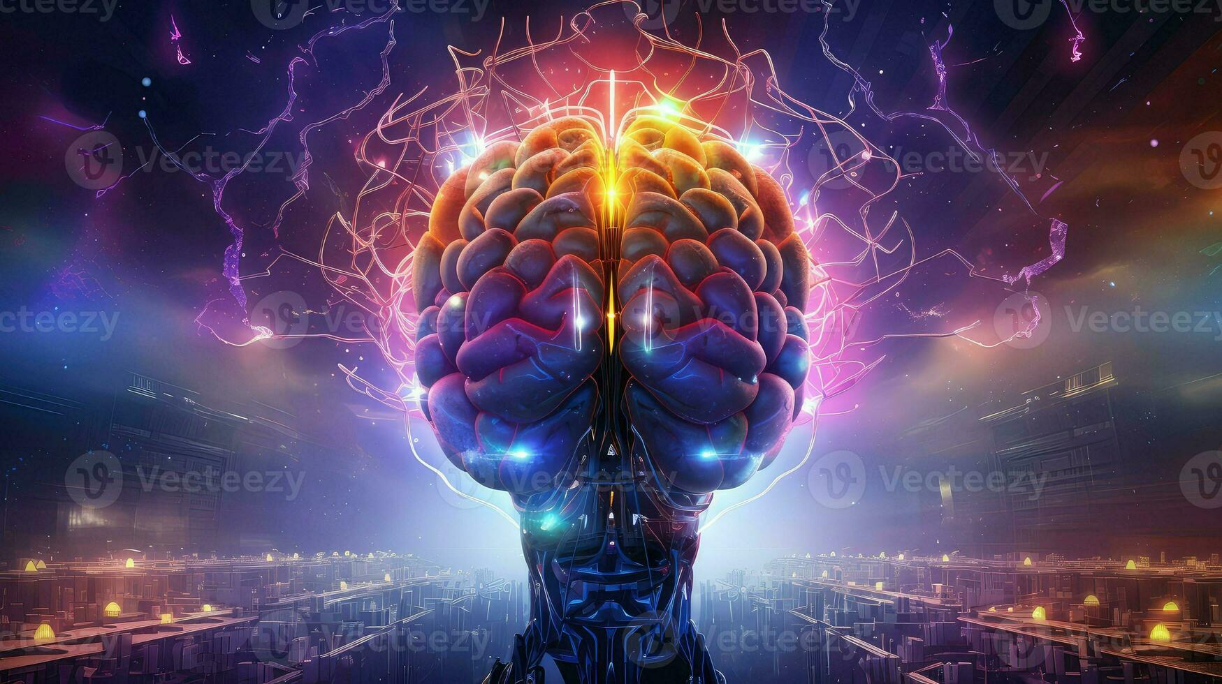 technology brain robot digital ai generated photo