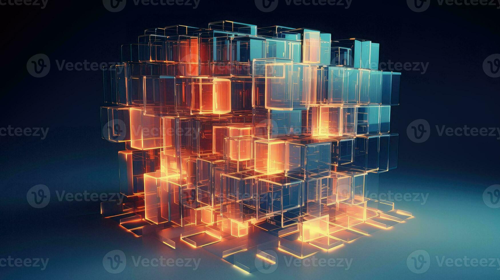 technology voxel nano structure ai generated photo