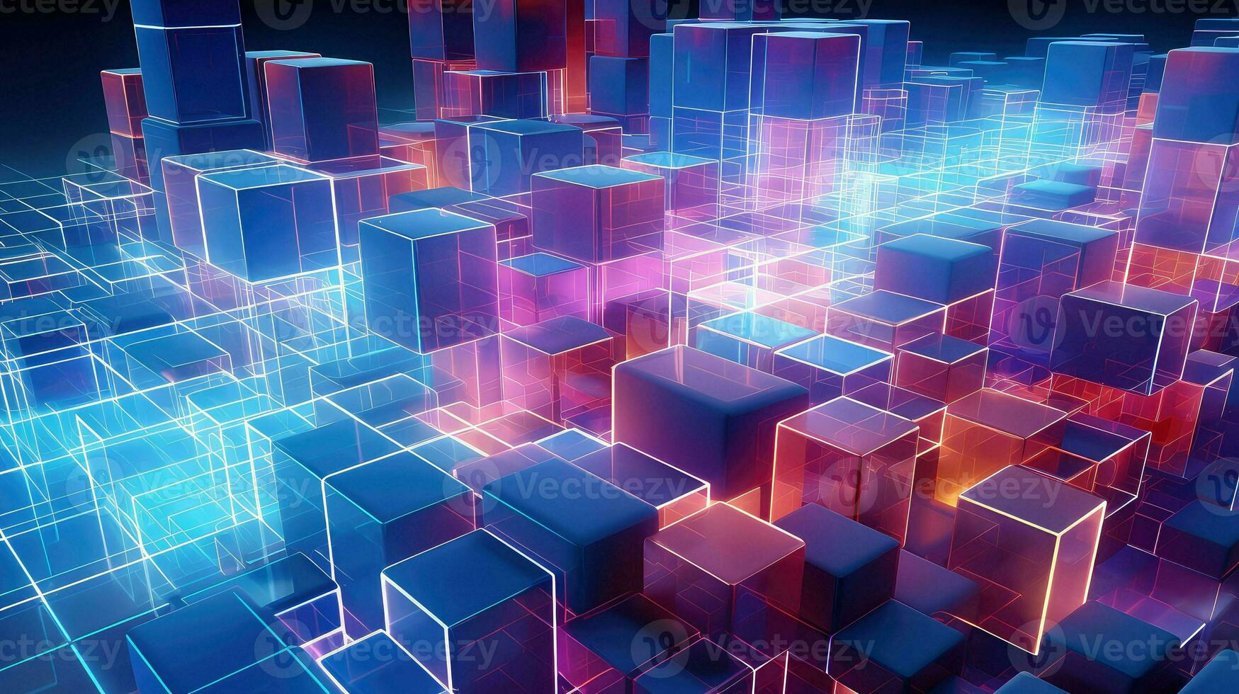 abstract voxel data flow ai generated photo