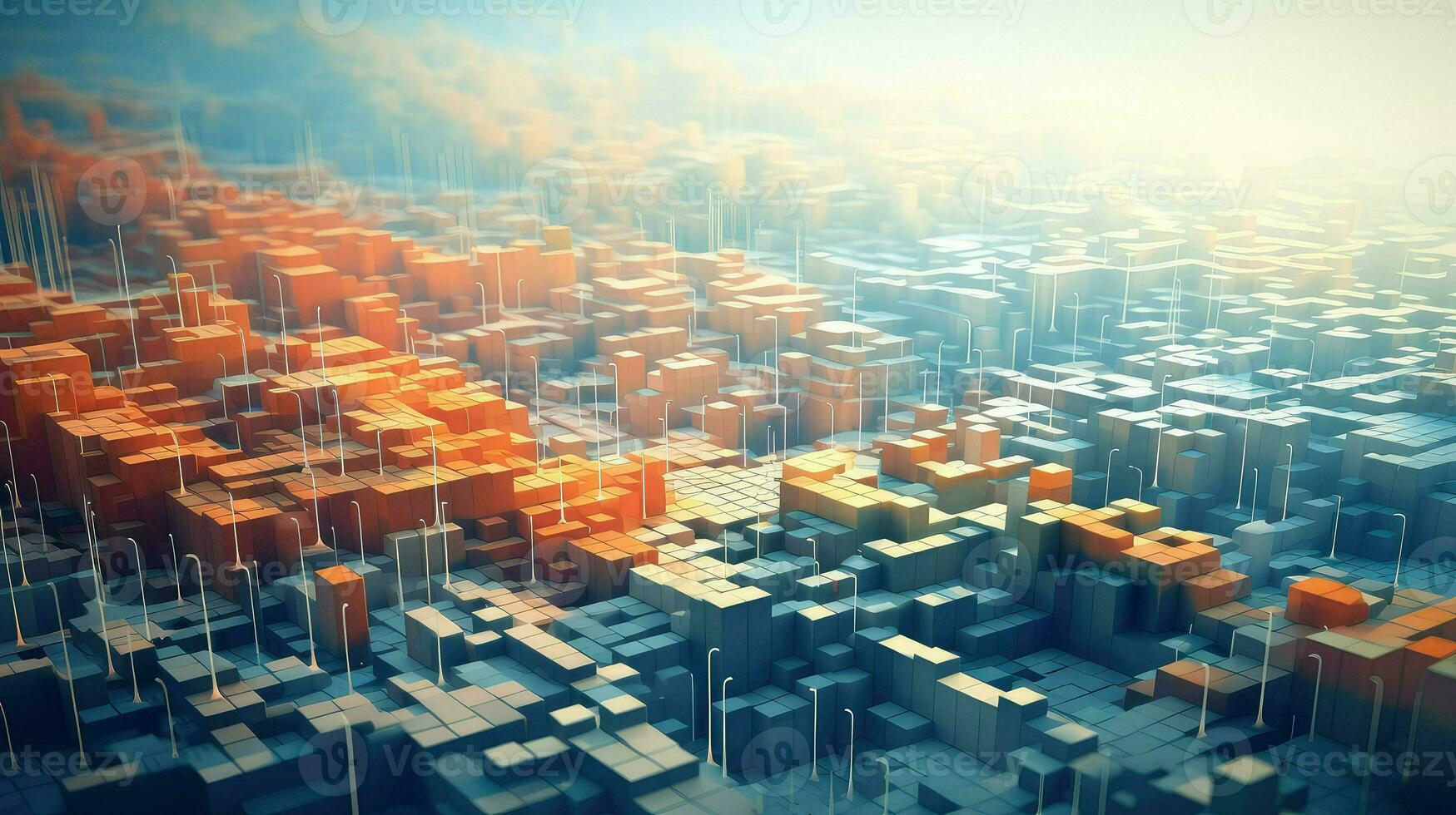 background voxel data flow ai generated photo