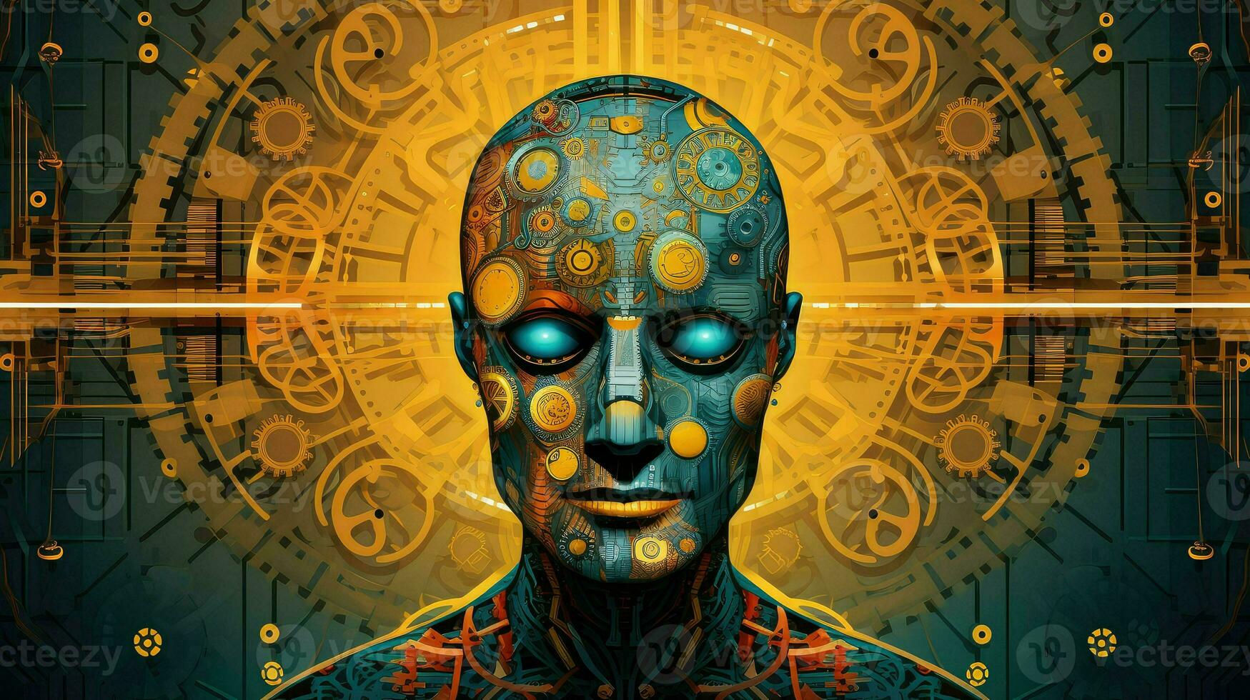 intelligence brain robot digital ai generated photo