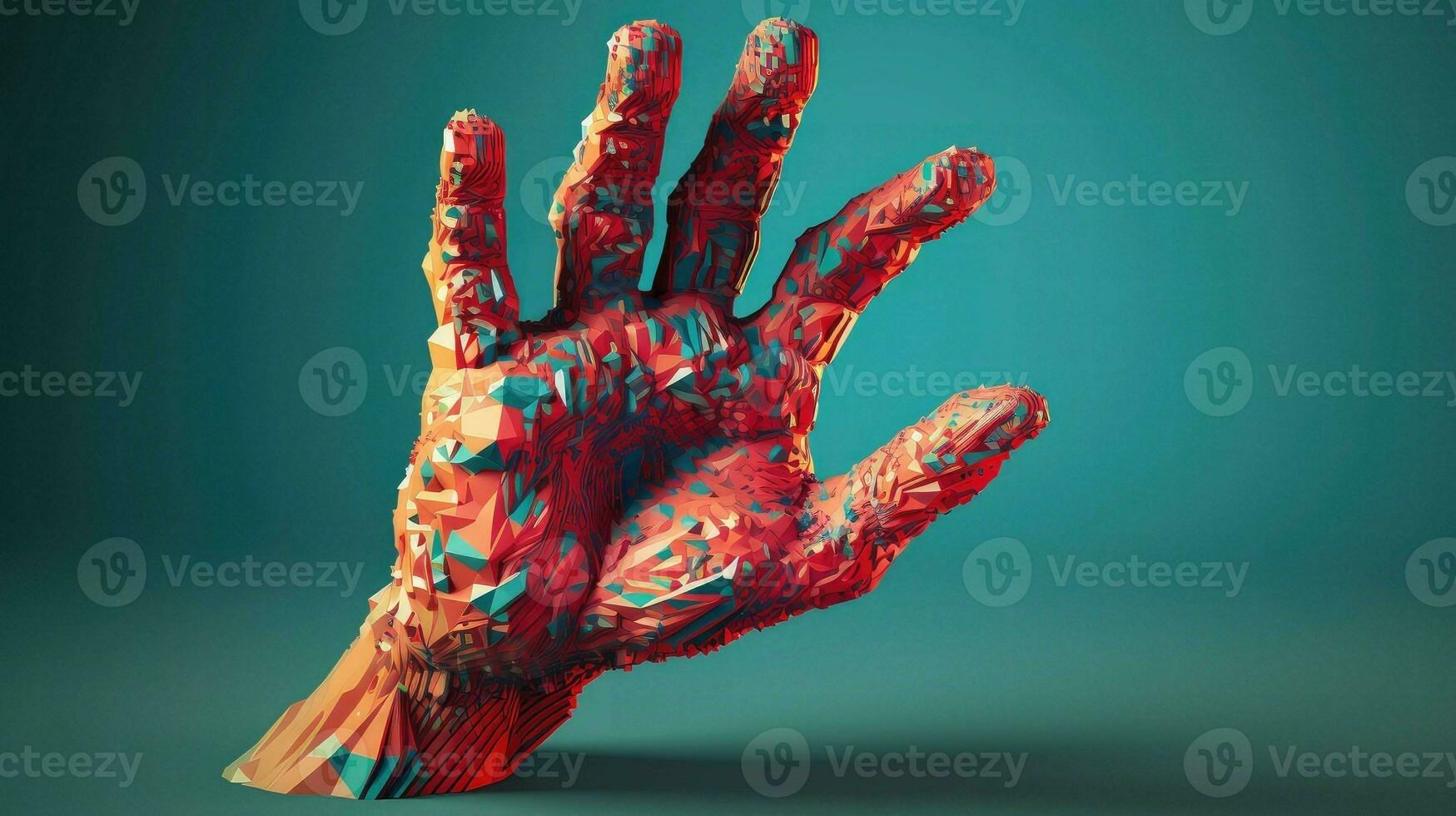 technology voxel human hand ai generated photo