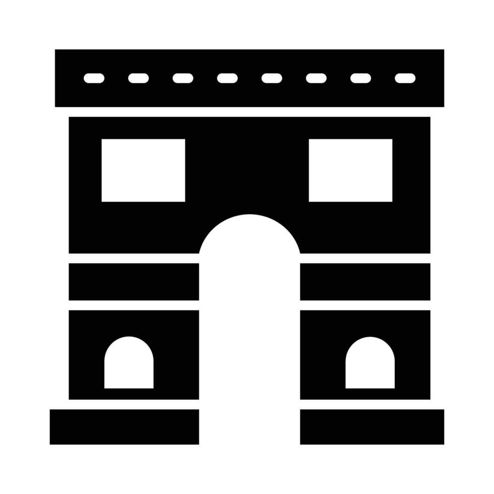 Arc De Triomphe Vector Glyph Icon For Personal And Commercial Use.