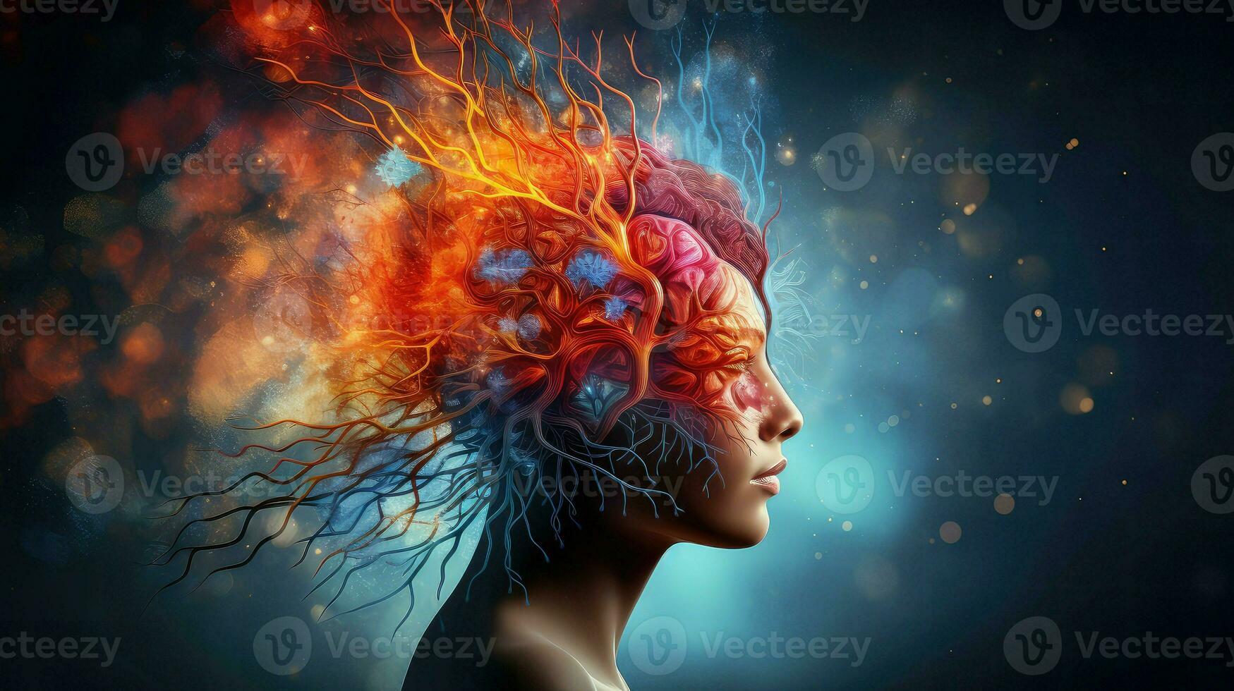 head brain abstract human ai generated photo