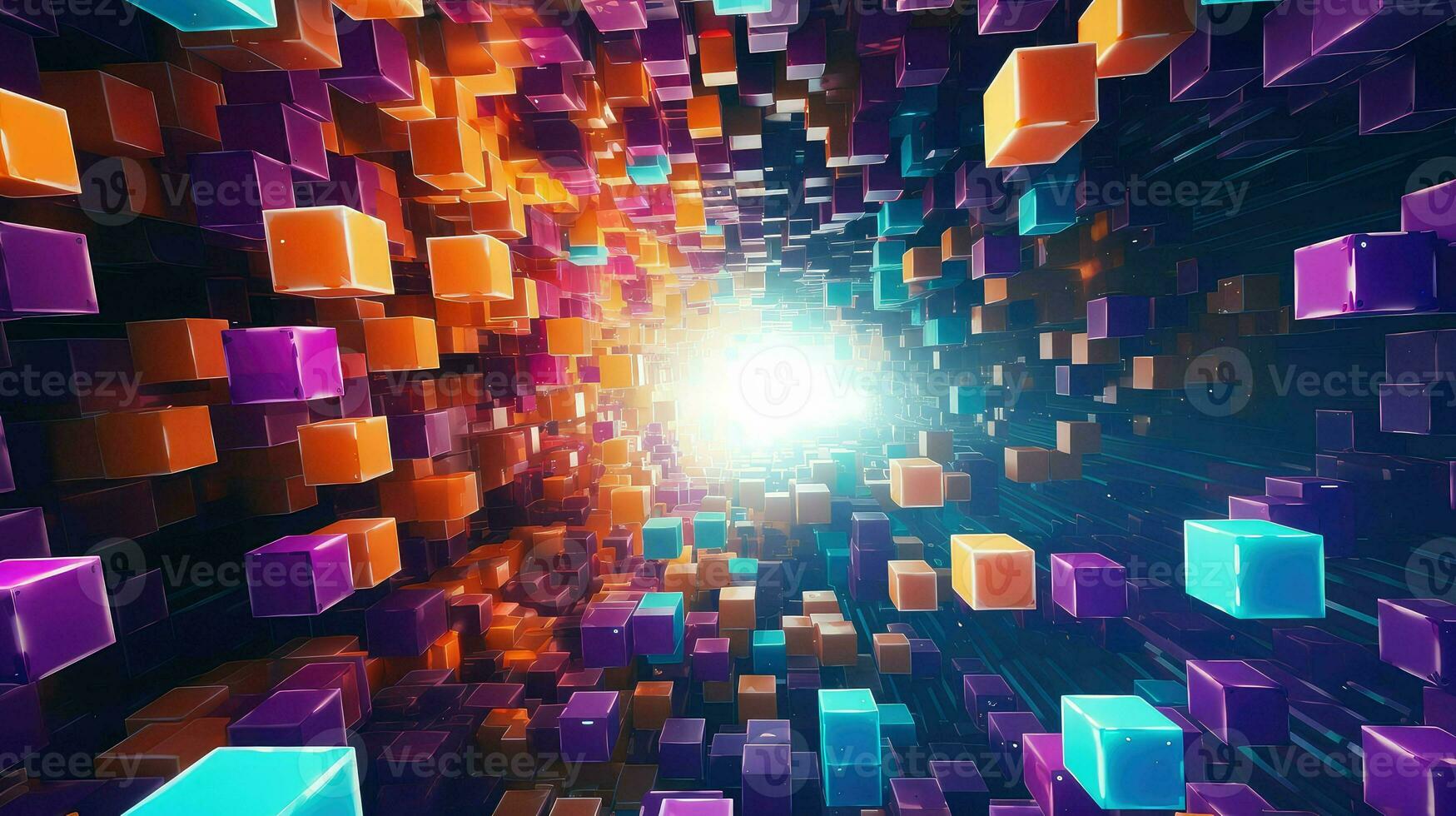 futuristic voxel artificial cubes ai generated photo