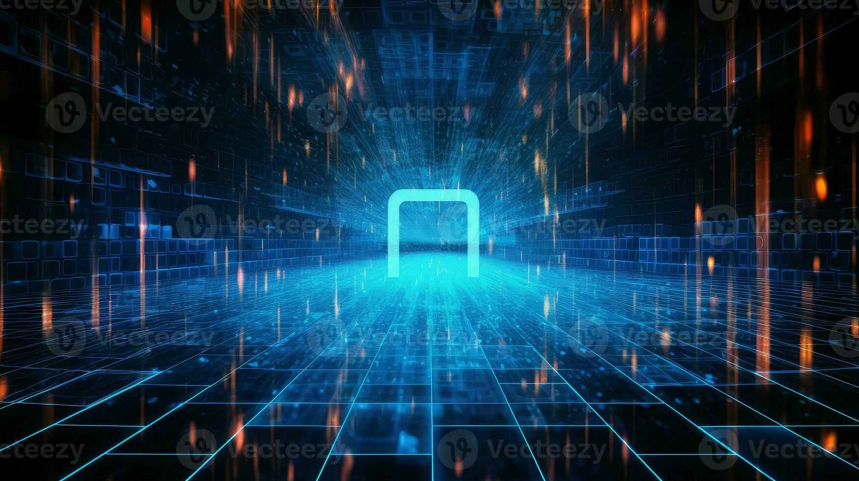 information digital data flow ai generated photo