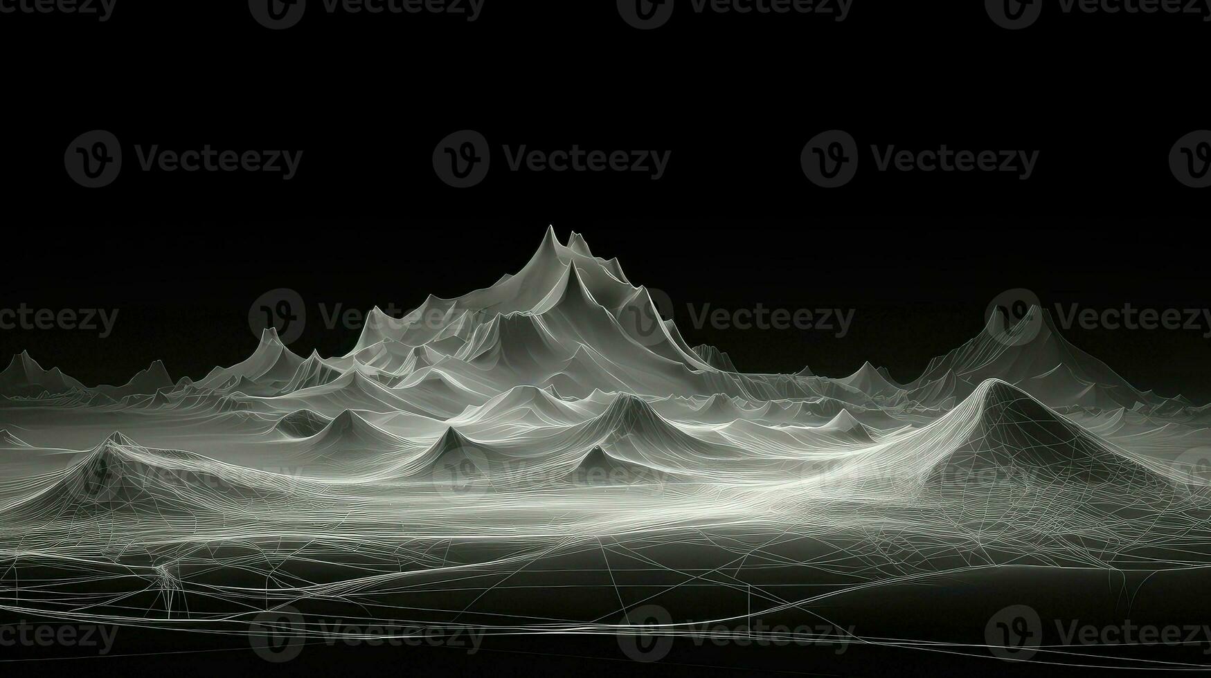 tech wireframe landscape topographic ai generated photo