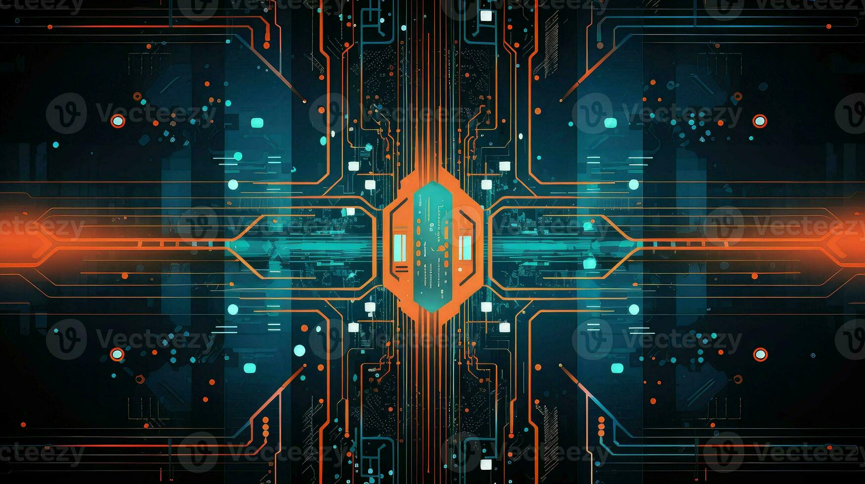 tech technology circuit lines ai generated photo
