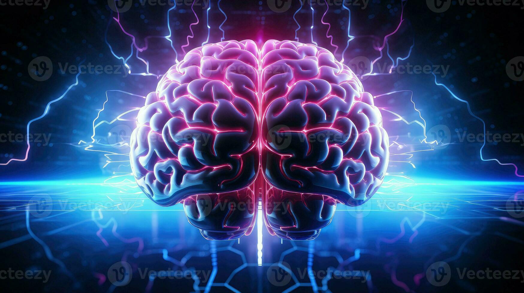 artificial human brain electronic ai generated photo
