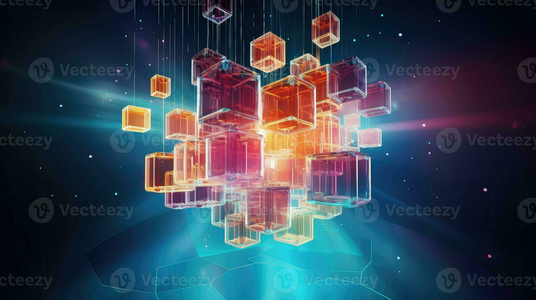3d voxel nano structure ai generated photo
