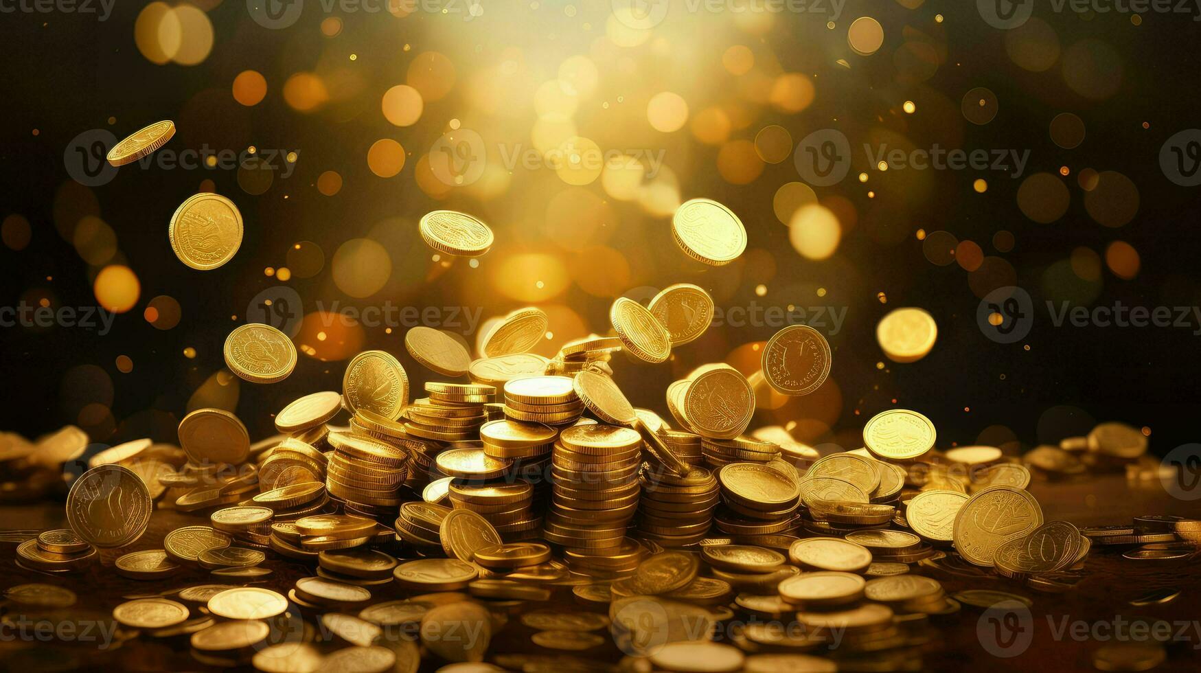 win gold coin explosion ai generated photo