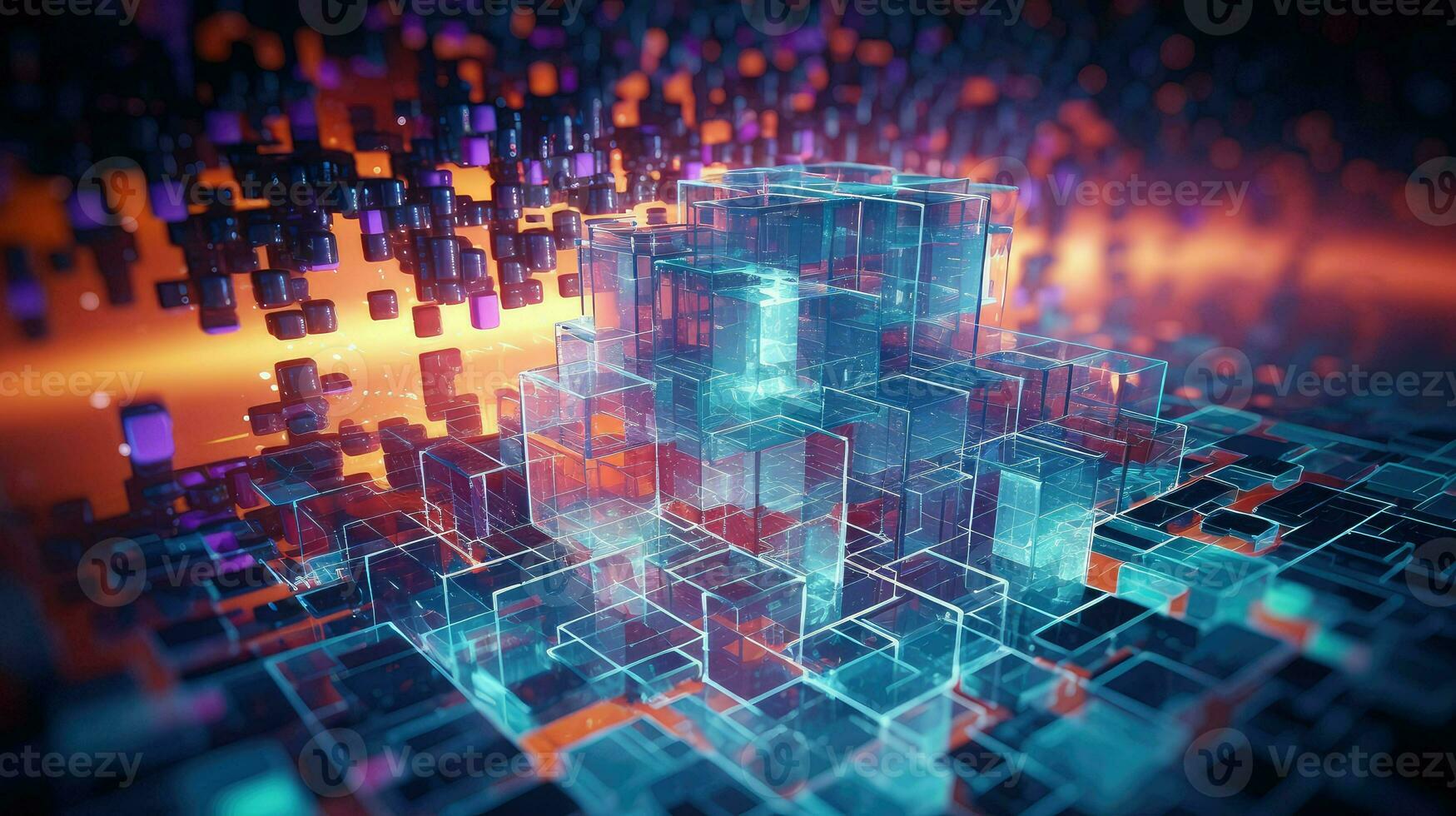 technology voxel nano structure ai generated photo