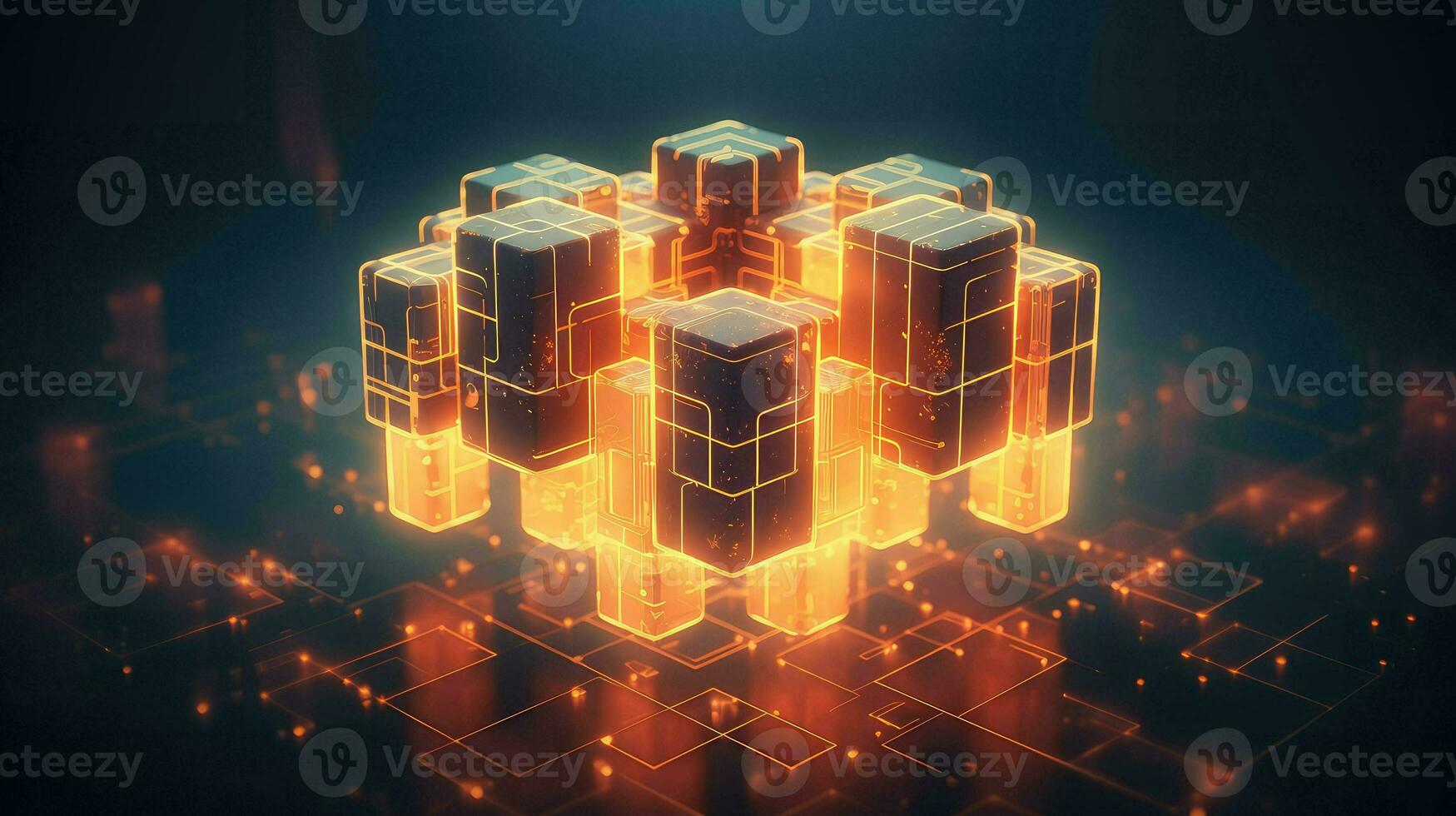 design voxel nano structure ai generated photo