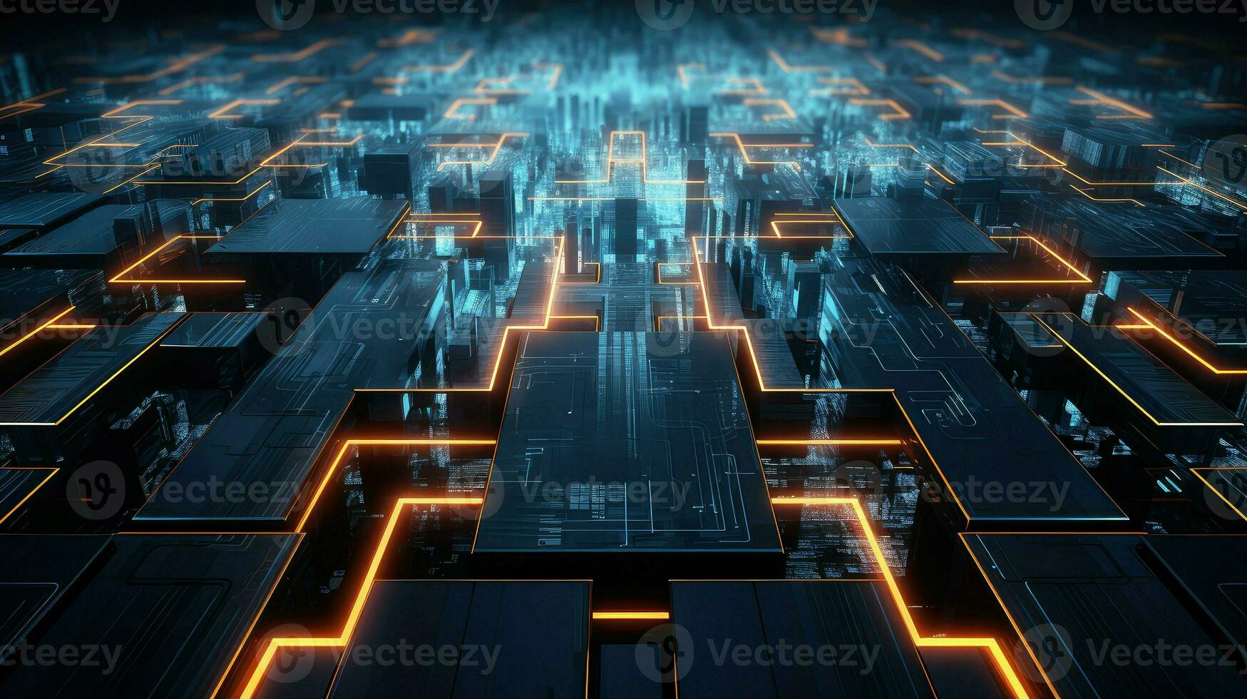 digital technology circuit lines ai generated photo