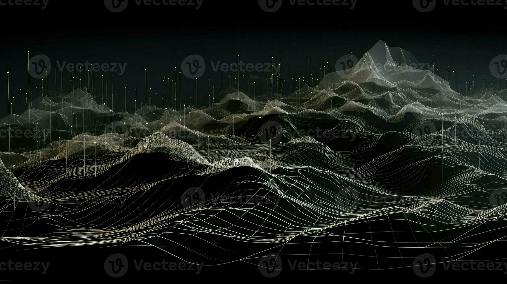 mountain wireframe landscape topographic ai generated photo