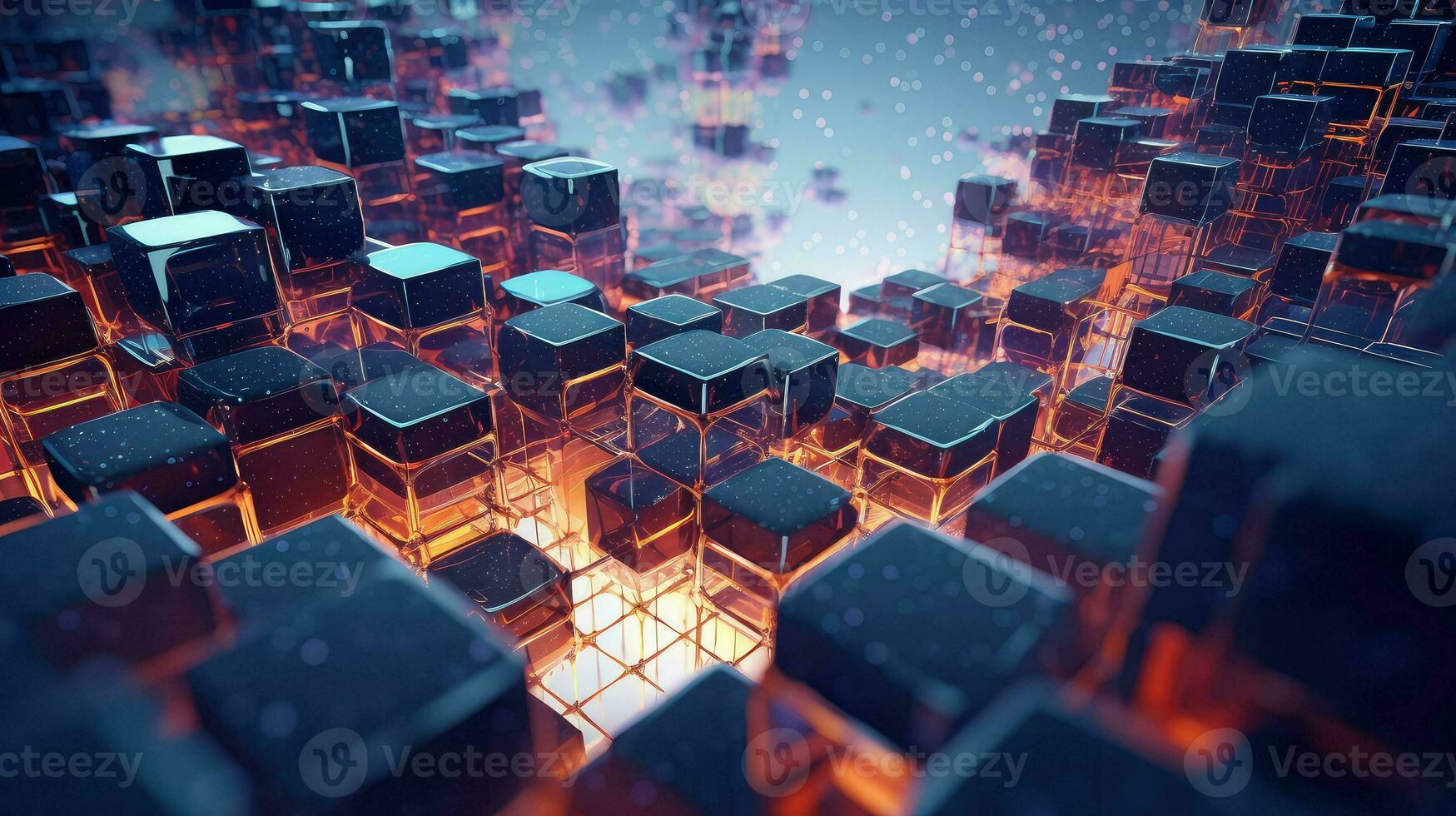 technology voxel nano structure ai generated photo