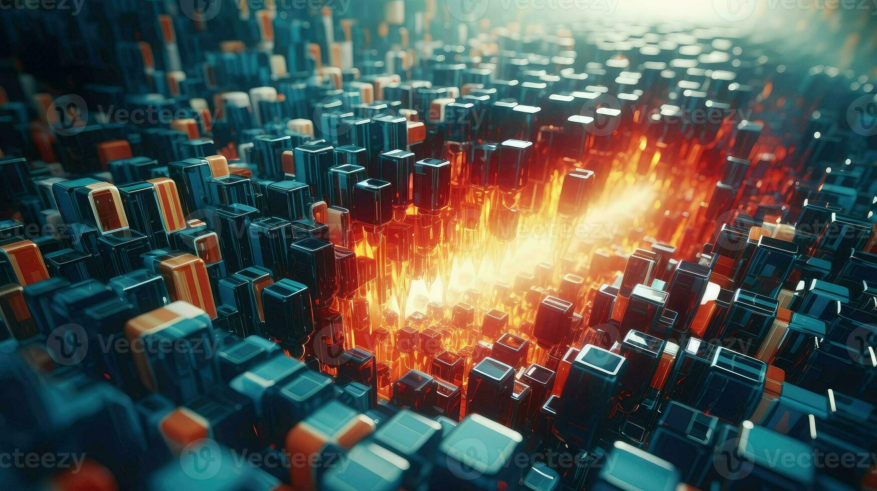 background voxel nano structure ai generated photo