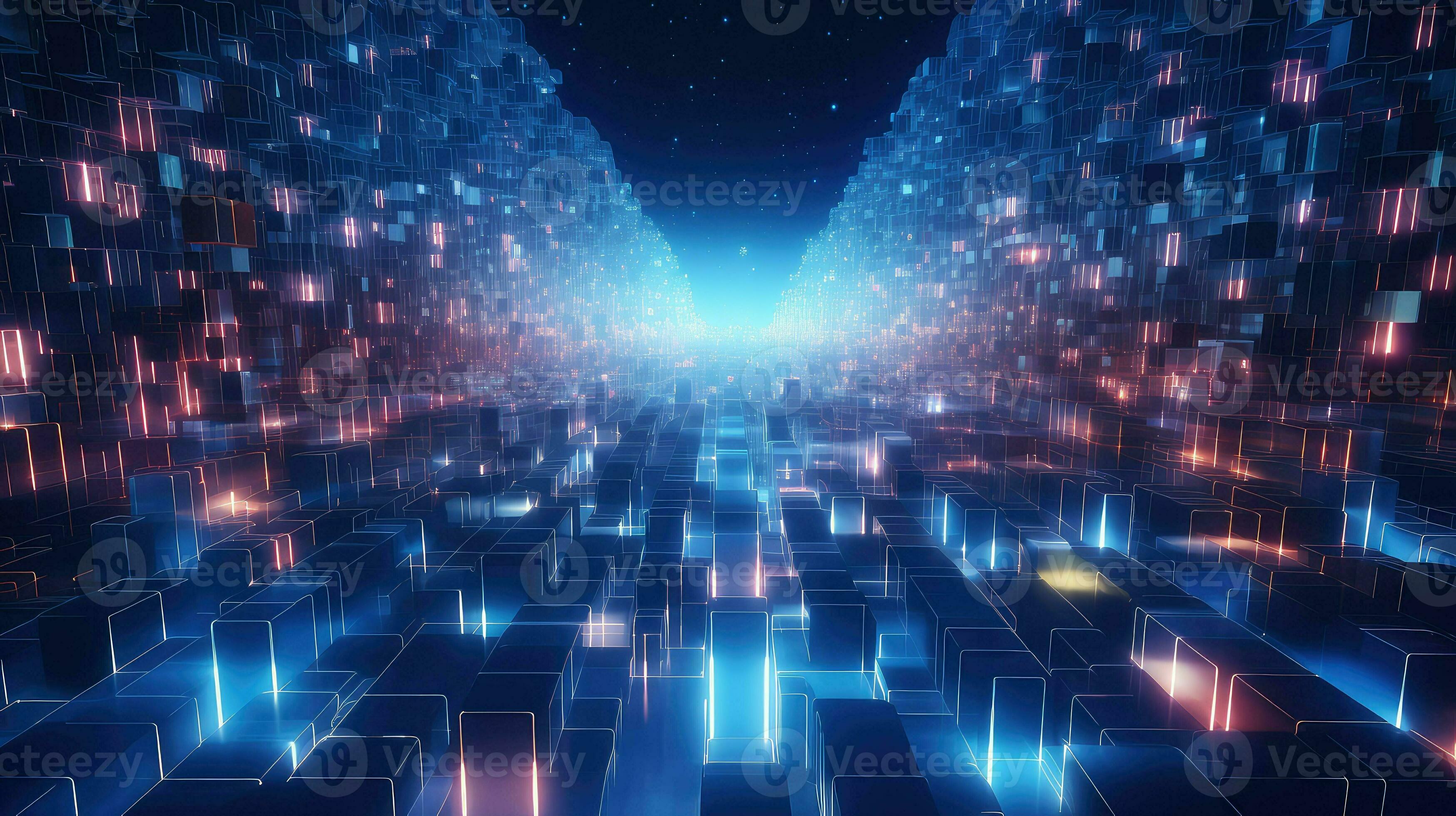 abstract voxel data flow ai generated 29597410 Stock Photo at Vecteezy