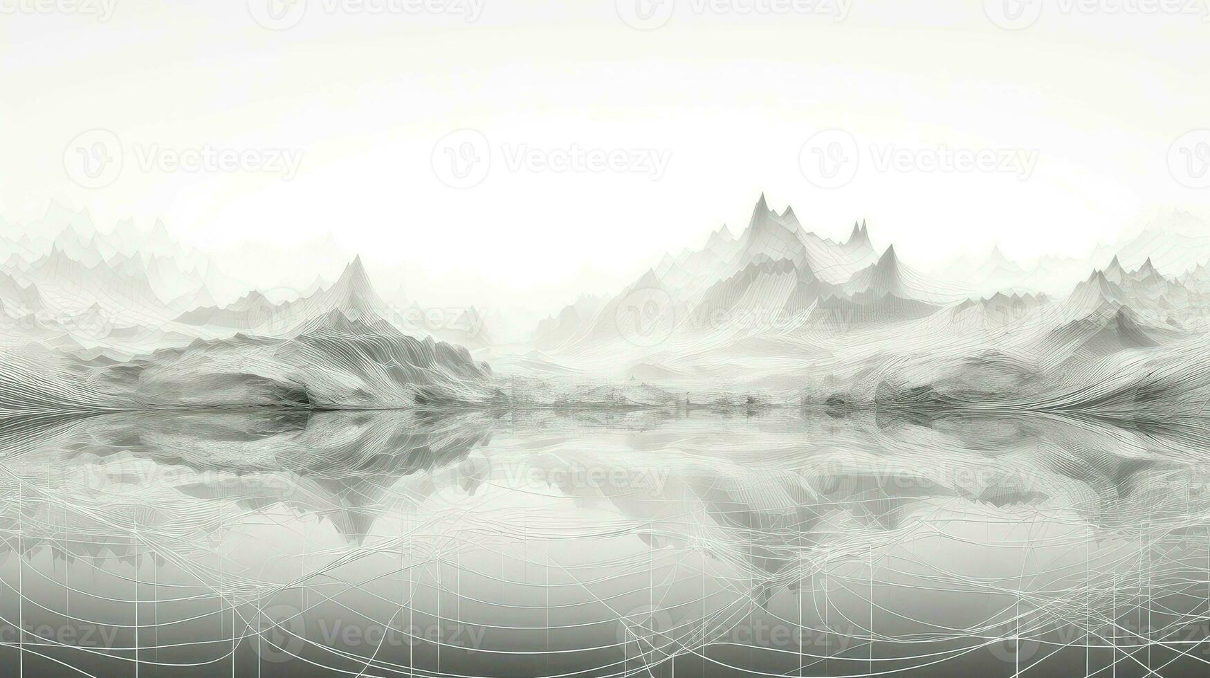 3d wireframe landscape topographic ai generated photo