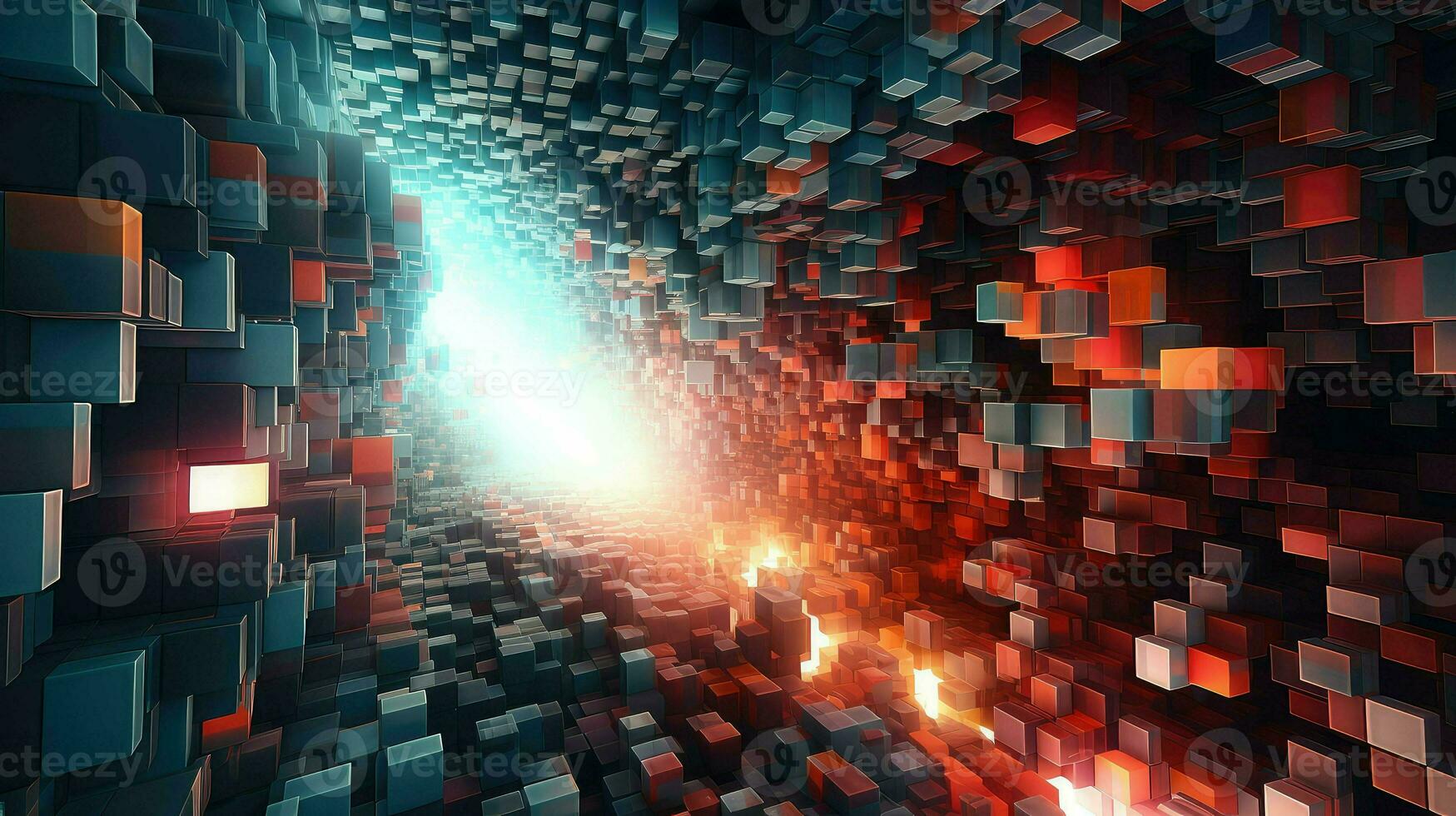 digital voxel artificial cubes ai generated photo