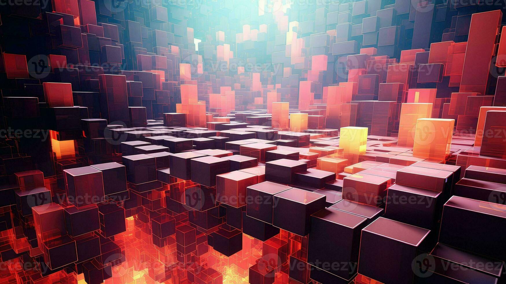 background voxel data flow ai generated photo