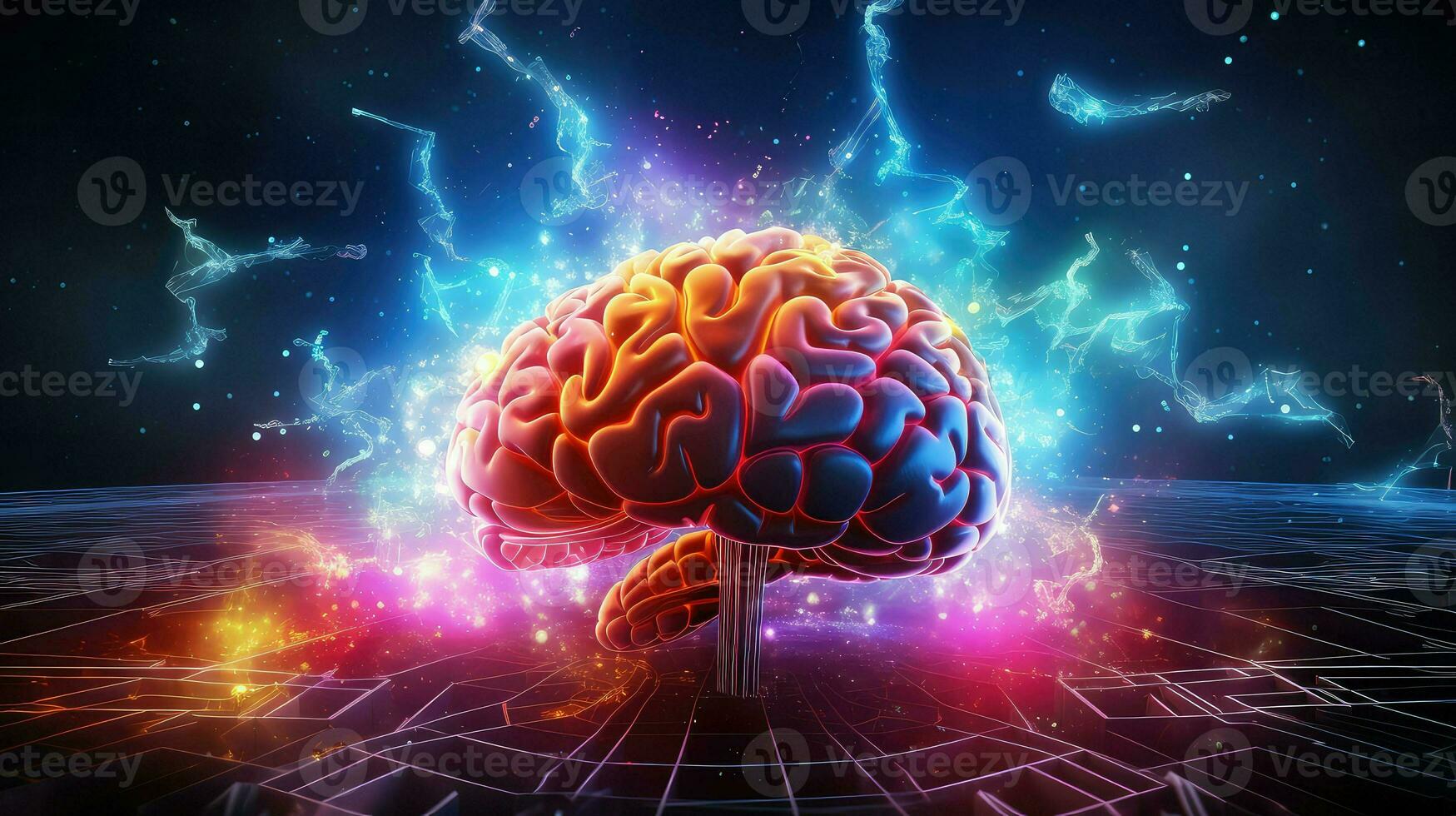 intelligence brain digital mind ai generated photo