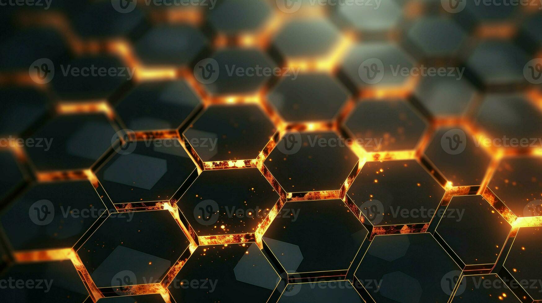 technology hexagon grid network ai generated photo