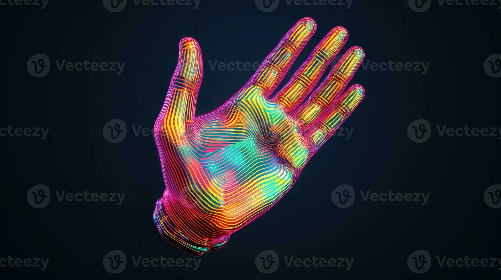 render voxel human hand ai generated photo