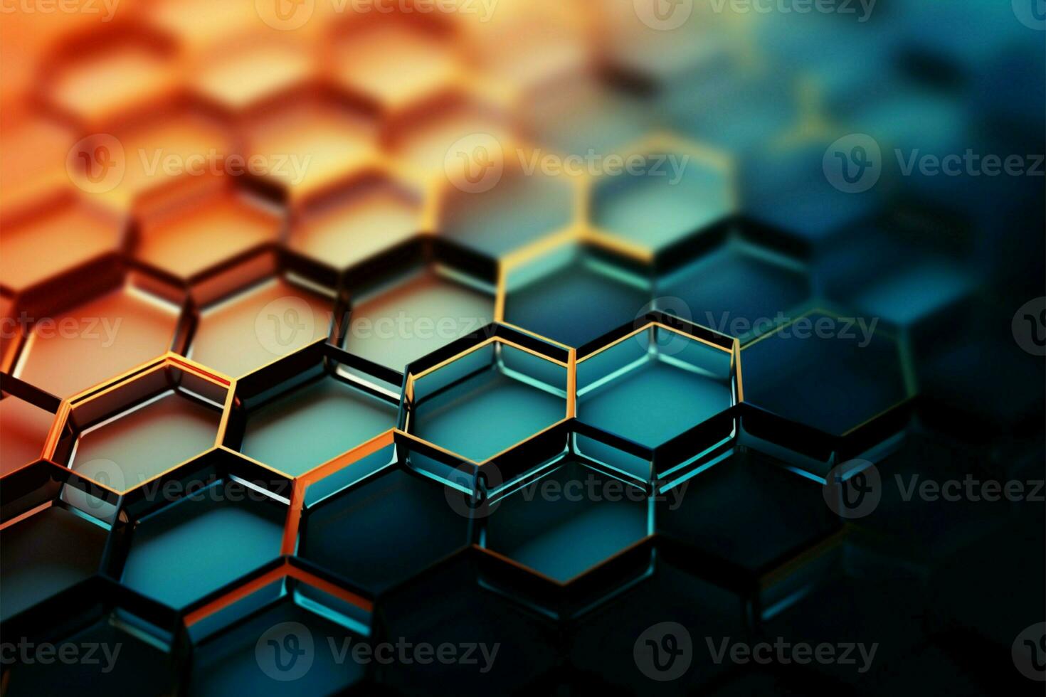 Intricate hexagonal network produces a harmonious and visually striking abstraction AI Generated photo