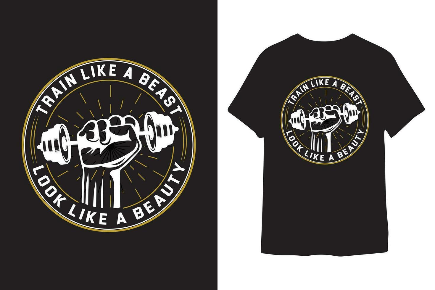 Vector gym t-shirt design. bodybuilders and fitness t-shirt design.