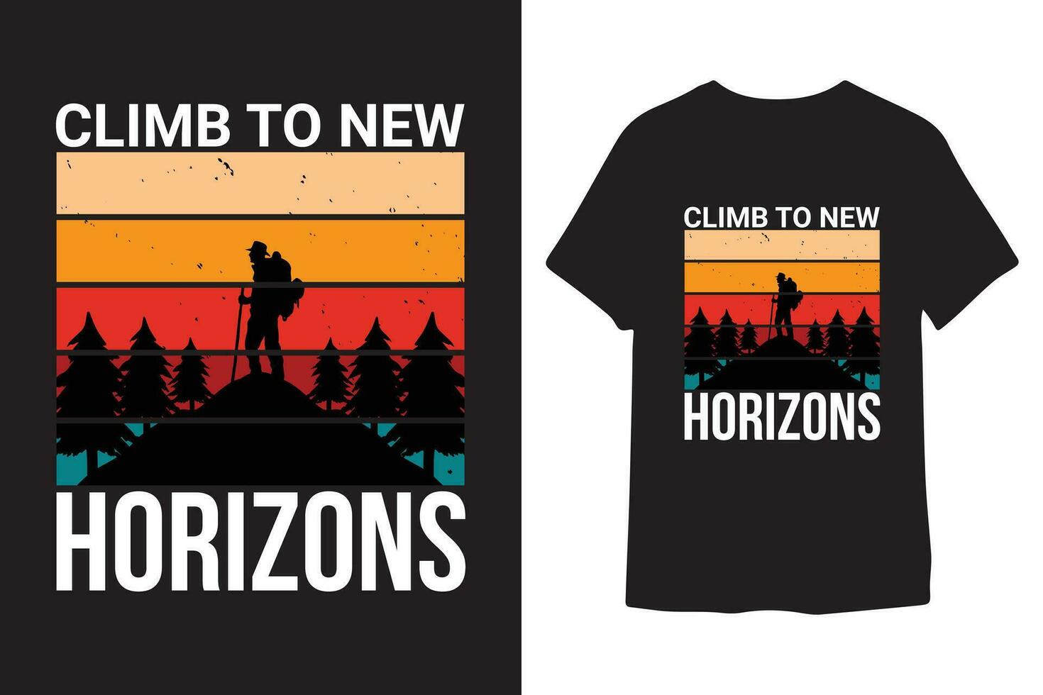 escalada a nuevo horizontes vector montañas camiseta diseño