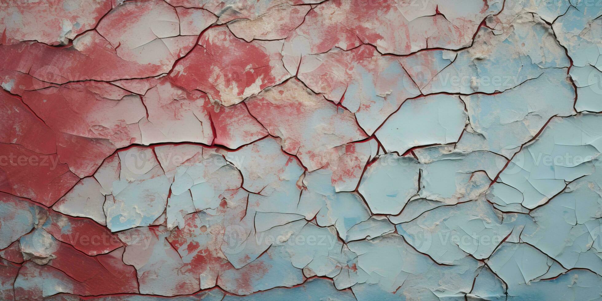 AI Generative. Texture of cracked paint. Dried oil paint color. Created with AI tools photo