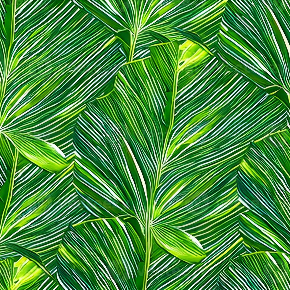 Background of green plantain leaves. Background texture pattern. The image was created using generative AI. photo