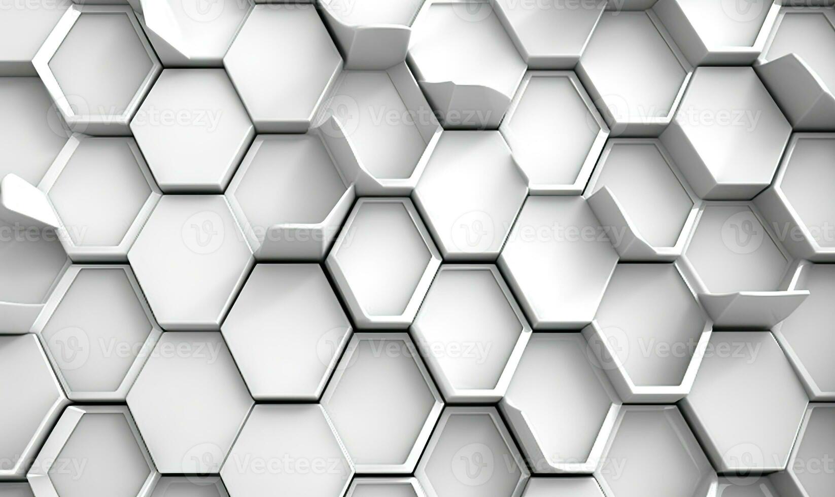 Abstract geometric wallpaper. Textured hexagon white banner. For banner, postcard, book illustration. Created with generative AI tools photo