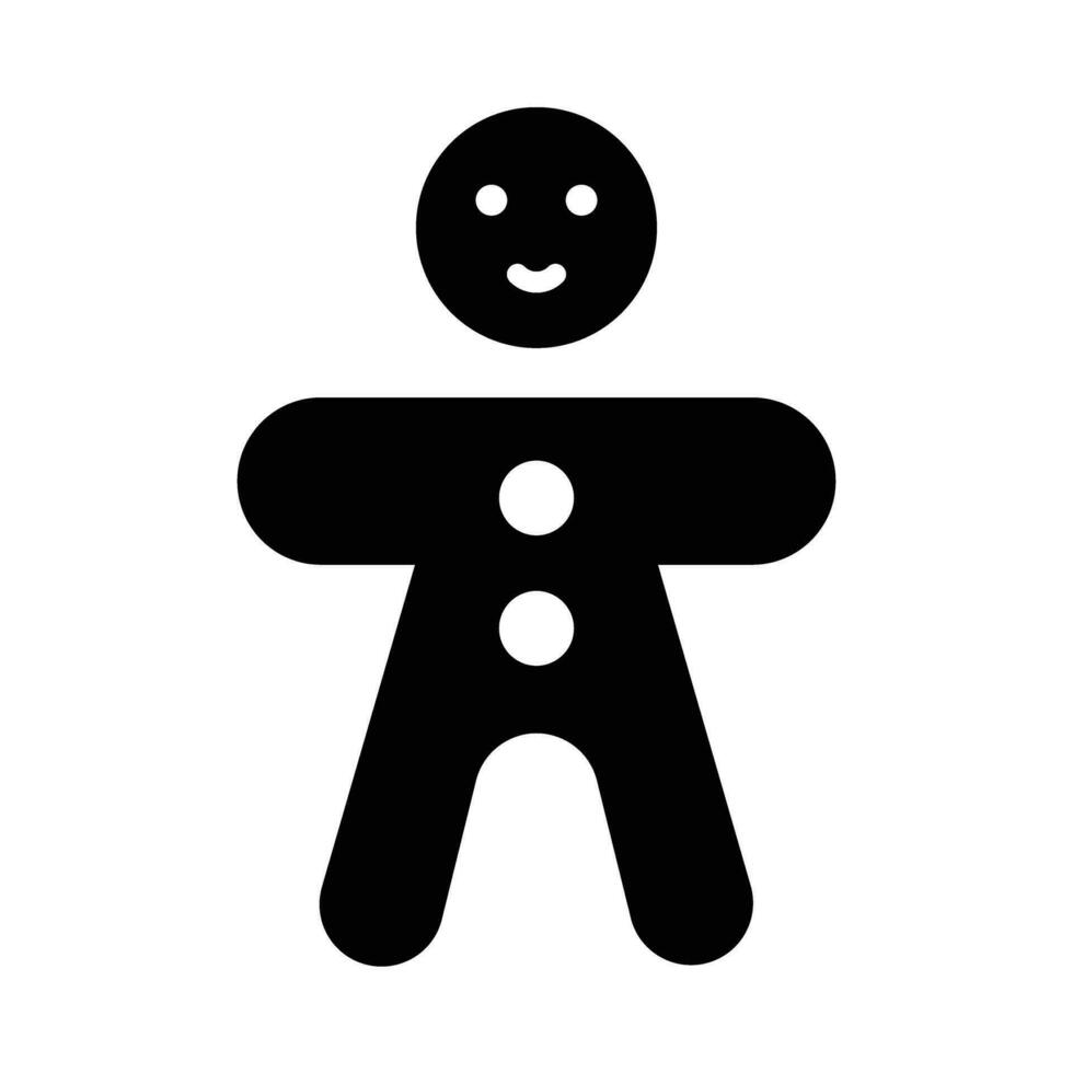 Gingerbread Man Vector Glyph Icon For Personal And Commercial Use.