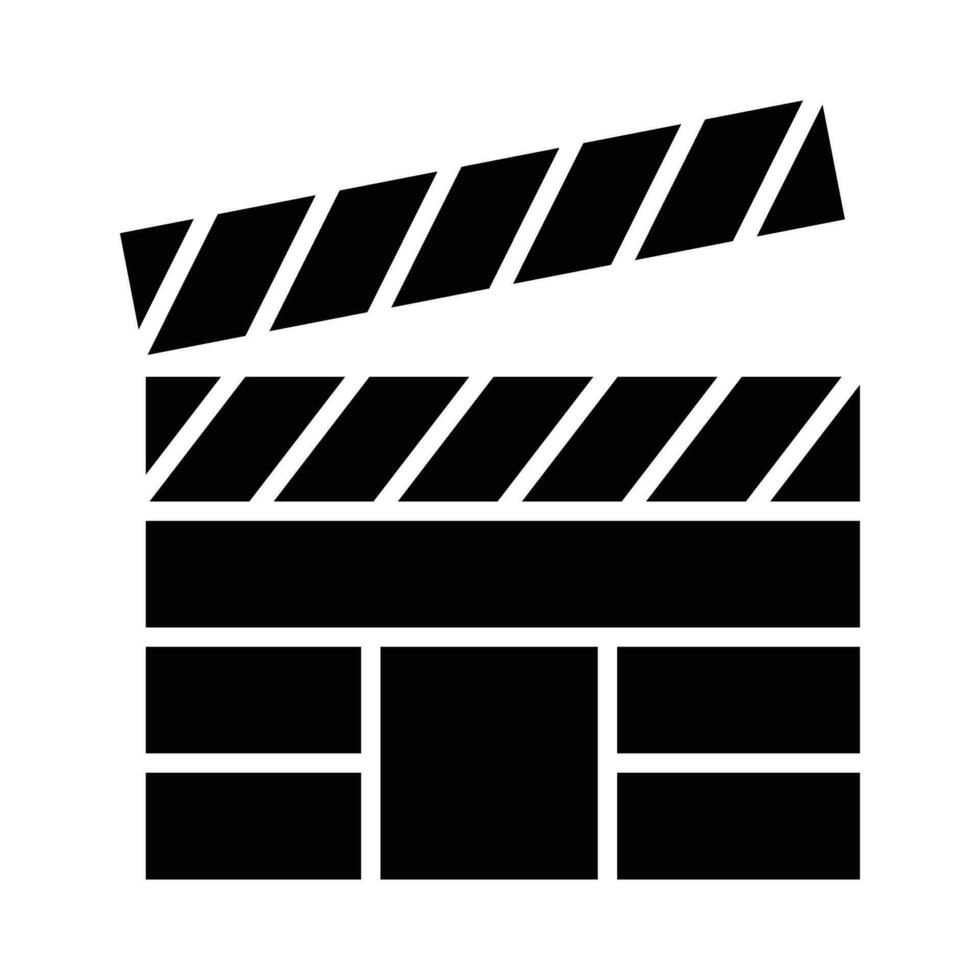 Clapperboard Vector Glyph Icon For Personal And Commercial Use.