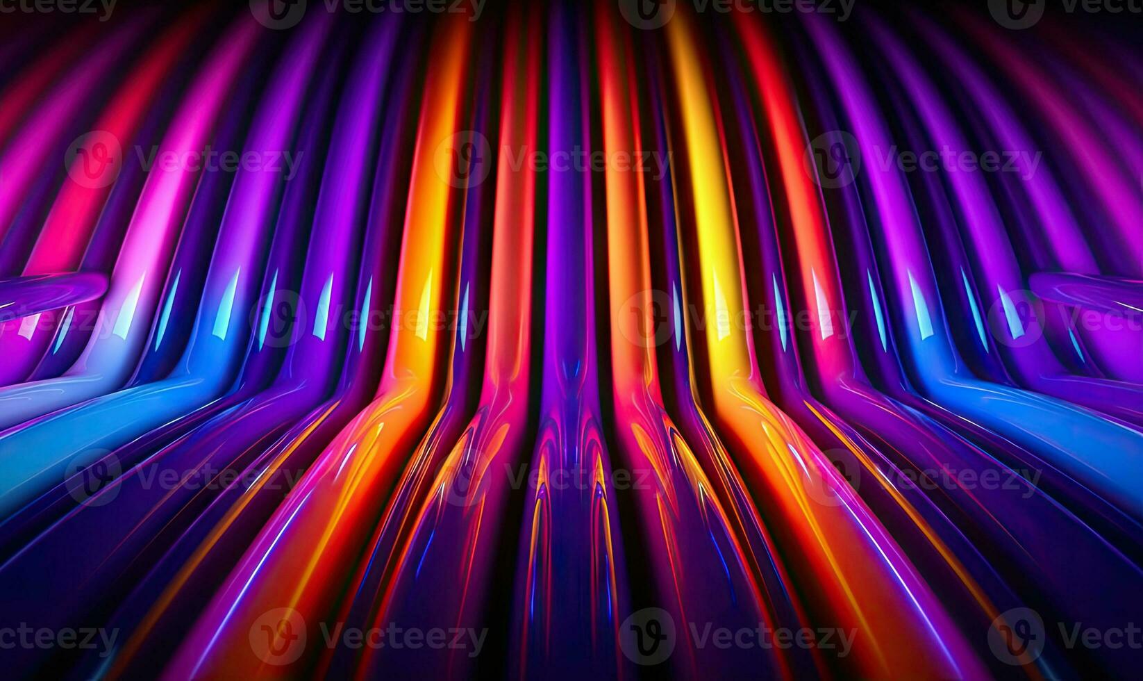Neon futuristic flashes on black background. Motion light lines backdrop. For banner, postcard, book illustration. Created with generative AI tools photo
