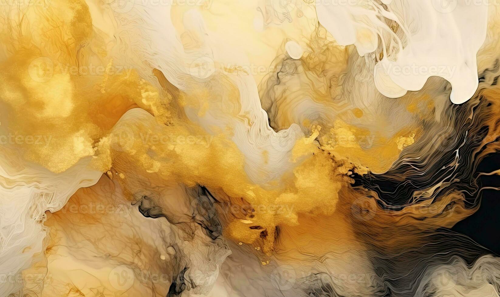 Texture of watercolor paint. Spreading golden paint out wallpaper. For banner, postcard, book illustration. Created with generative AI tools photo