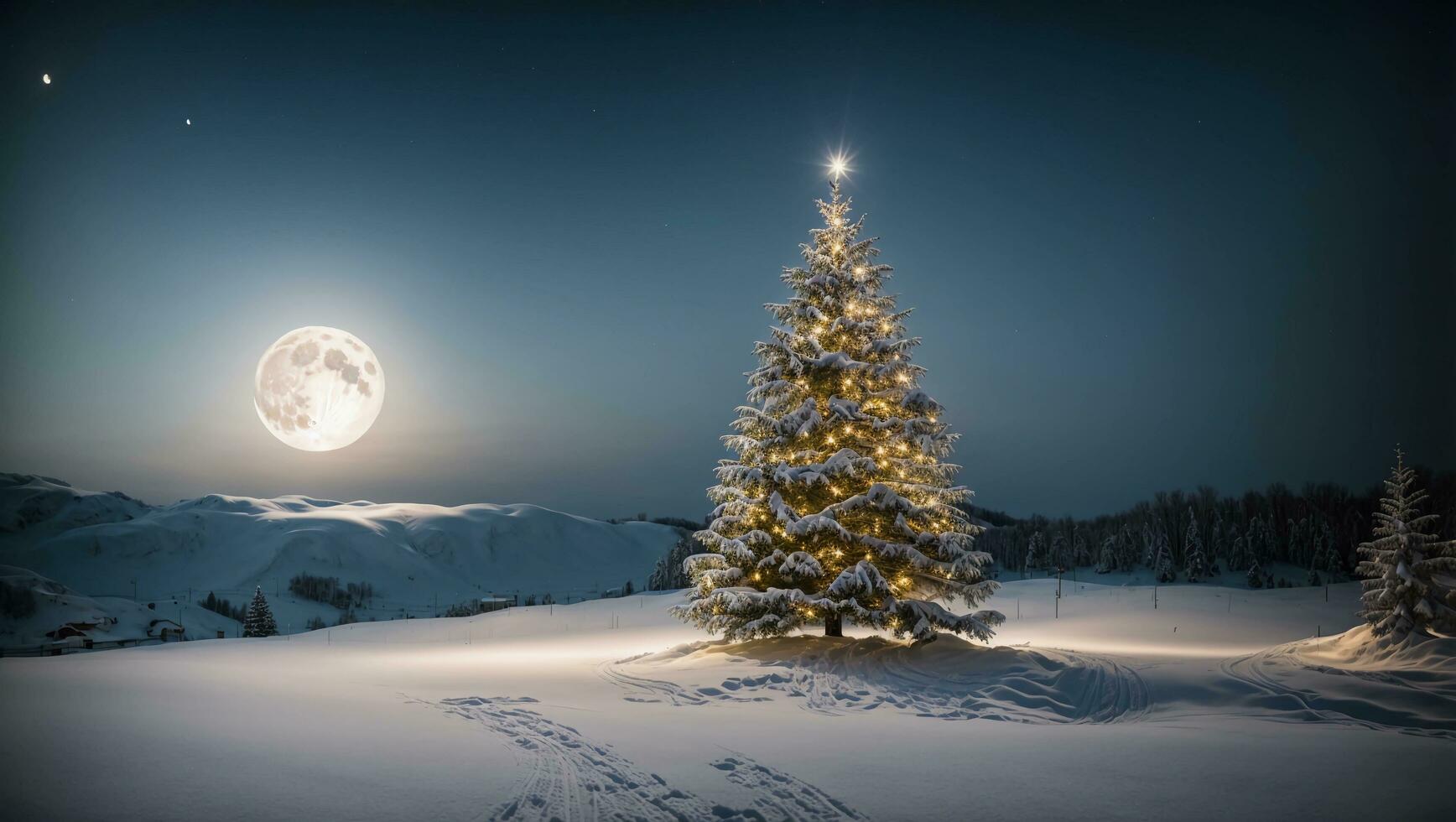 telefotográfico Navidad árbol ai generativo foto