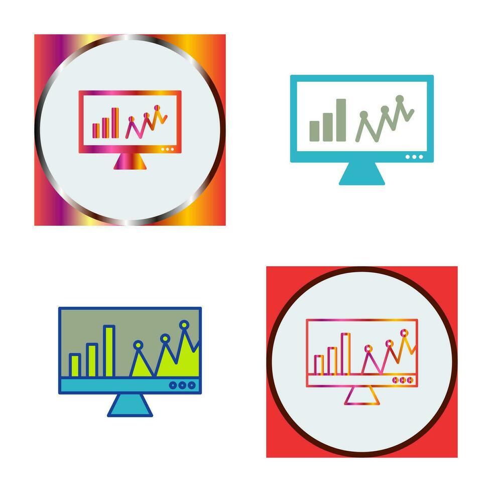 icono de vector de estadísticas en línea