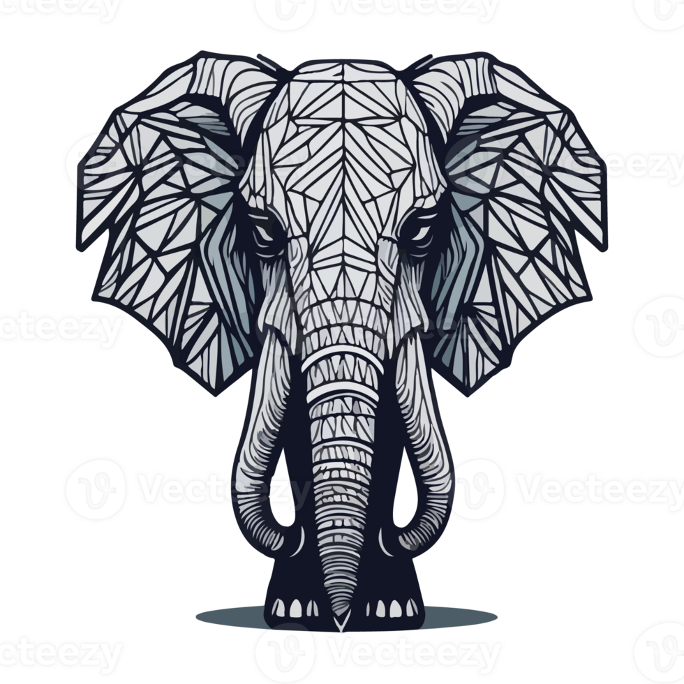 Illustration of elephant geometric vector line polygonal png