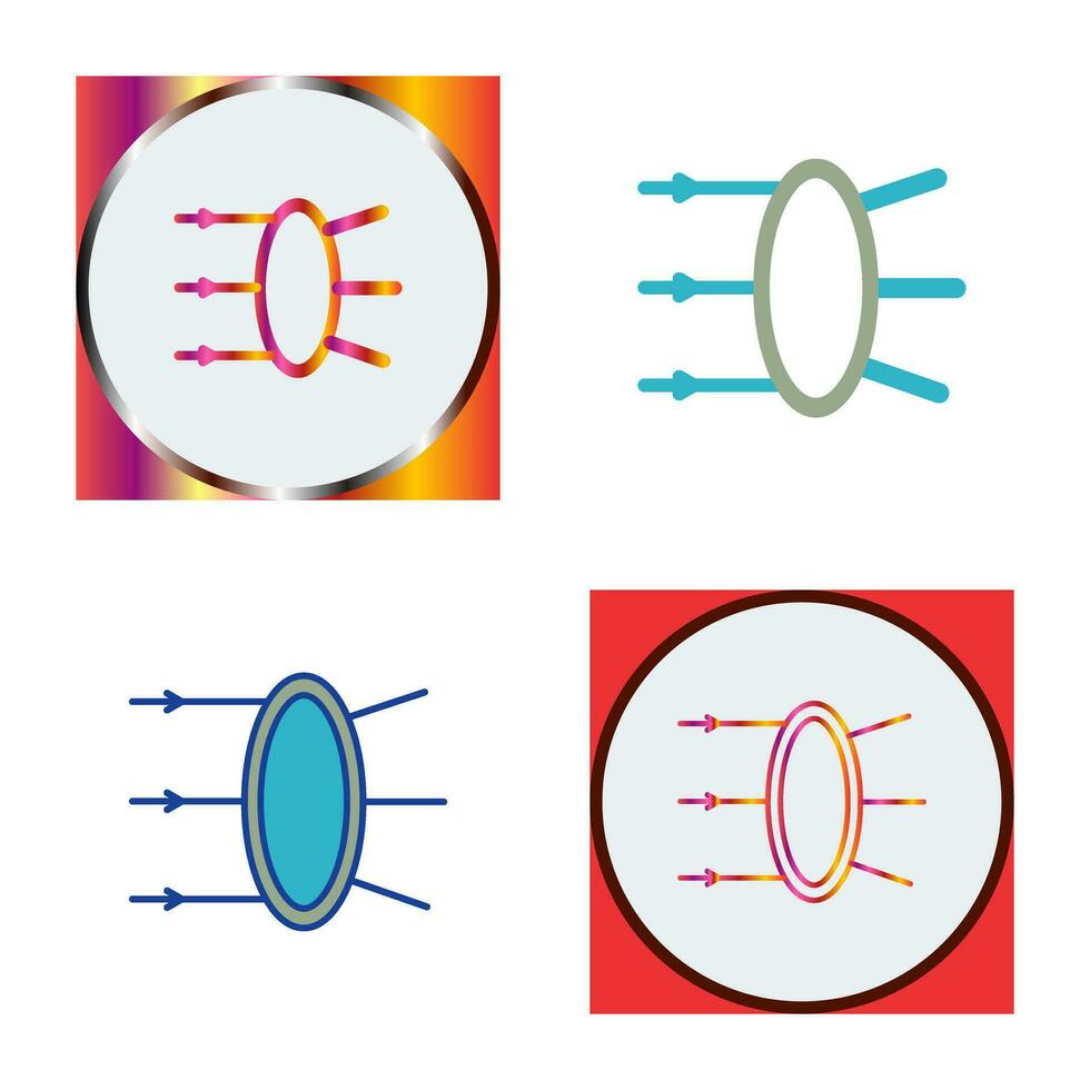 icono de vector de refracción